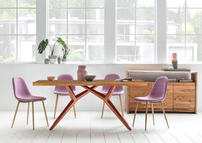 TABLES&Co Tisch 180x100 Teak Natur Metall Braun