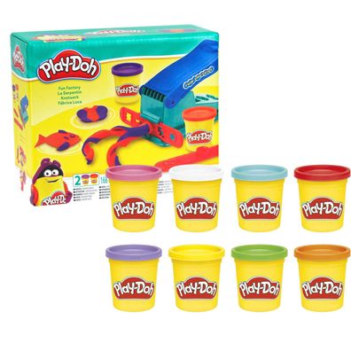 23,57 EUR/kg Play-Doh Fun Factory Knetpresse + 8er Pack Knete Regenbogen Farben
