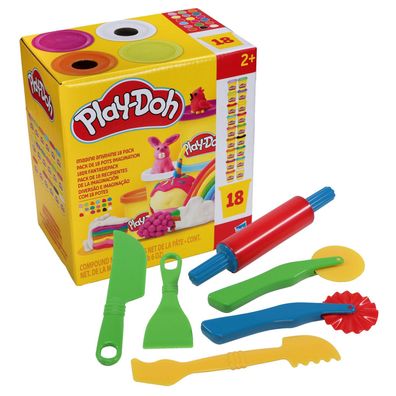 17,63 EUR/kg Play-Doh Knete 18 Dosen Fantasiepack mit 6tlg GOWI Knetwerkzeug Set