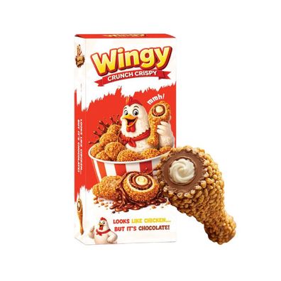 Wingy Crunch Crispy Chicken Chocolate 50 g Knusprige Milchschokolade mit cremiger Fül