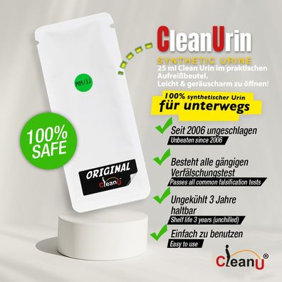 1x - 20x 25 ml original CleanU Clean Urin synthetischer künstlicher fake Urin