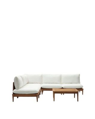 Set Portitxol Echsessel, 4 Sessel, Couchtisch aus Teakholz Loungeset