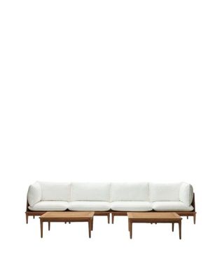 Set Portitxol 2 Echsessel, 2 Sessel, 2 Couchtische aus Teakholz Loungeset