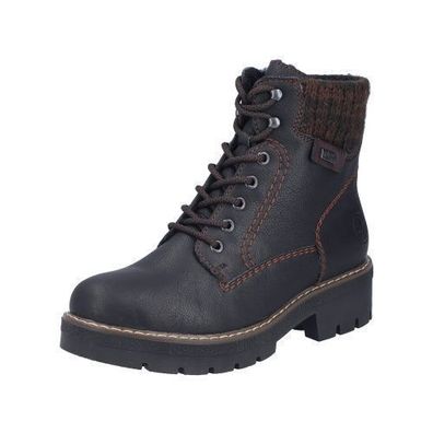 Rieker Schnürstiefel - Schwarz Kunstleder