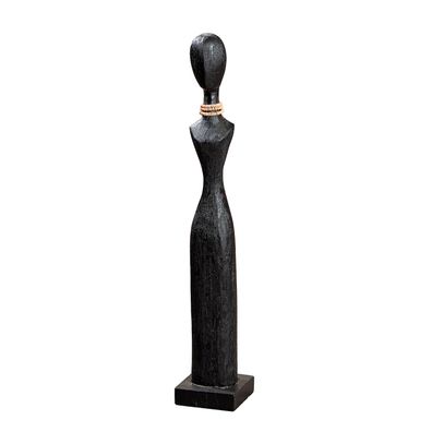 Gilde Skulptur, "Tall Lady", Fraumotiv, Mangoholz, schwarz, VE 2, L. 11.5 cm, B
