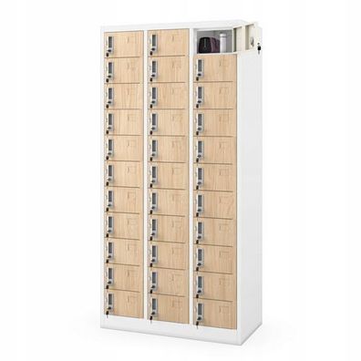 Jan Nowak Schließfachschrank 3B11A - 33 Fächer, Metall, 185x90x45 cm