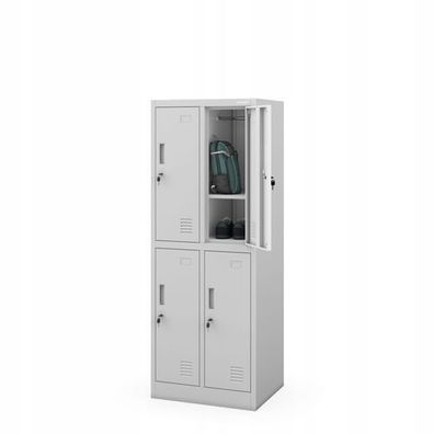 JAN NOWAK Schulkleiderschrank für Garderoben 150x56x45 cm BARTU? 2 PLUS Grau