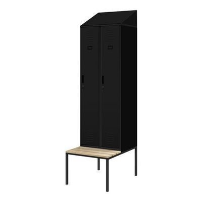 Umkleidespind Umkleideschrank Schließfachschrank mit Sitzbank 229,5x60x85 cm