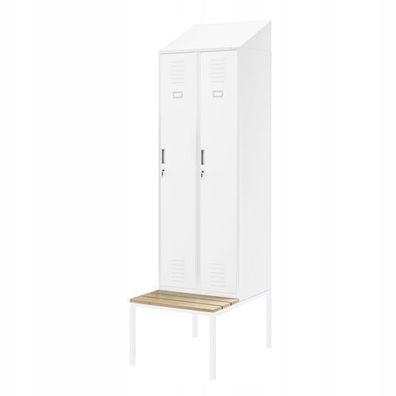 Umkleidespind Umkleideschrank Schließfachschrank mit Sitzbank 229,5x60x85 cm