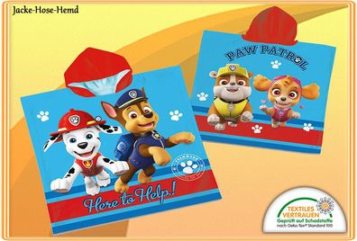 Paw Patrol Badeponcho Poncho Handtuch Hundestaffel Badetuch Skye Gr. 60x120cm NEU