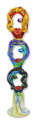 Skulptur Totem aus Glas im Murano-Stil Replikat Retro Design Dekoration