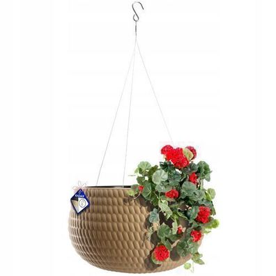 KADAX Hängetopf, Blumenampel, Hängepflanztopf, 32 cm, Beige