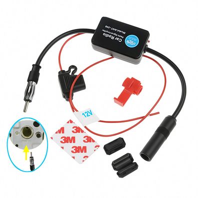 F86 12V KFZ Auto Radio Antennenverstärker AM/FM Antenne Signal Verstärker PKW