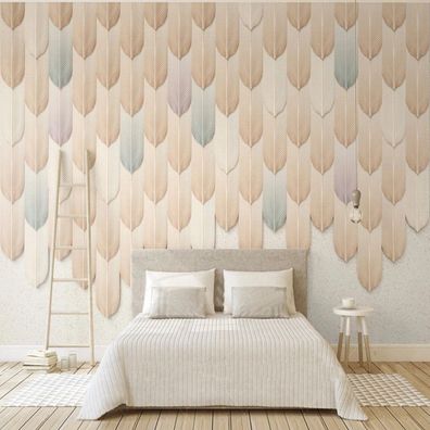 3D Fototapete Bunte Federn - Nordisch Modern Hintergrund Wohnzimmer 10332