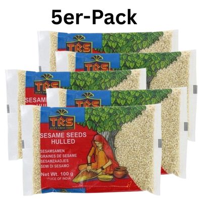 5er-Pack TRS Weiße Sesamsamen geschält 100g