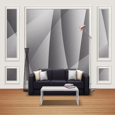 3D Fototapete Minimalistisch Schwarz-Weiß Geometrie Wanddeko Wohnzimmer 10350