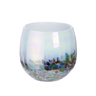 Gilde Vase, "Arco", Glas, mehrfarbig, weiß, VE 1, H. 17 cm, D. 19.5 cm 51959 40633