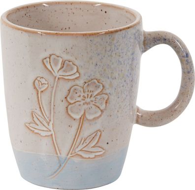 Die Spiegelburg, Porzellan-Tasse Blume blau LandLust, Handgefertigt, Landleben 22049
