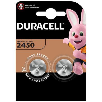 Duracell Specialty CR 2450 3V Lithium Batterie Knopfzelle DL2450 im 2er Blister