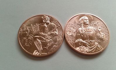 2x10 euro 2025 Österreich Leder bankfrisch Kupfer 2x10 euro 2025 Kupfer Leder