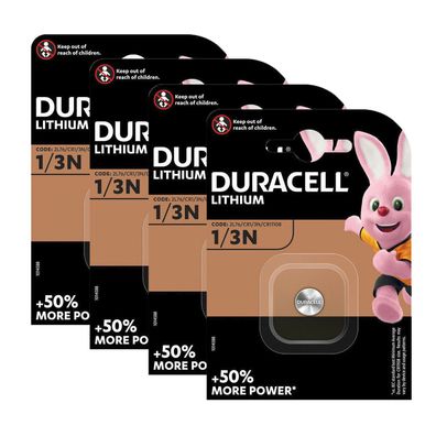 4x Duracell Knopfzelle Batterie Lithium CR1/3N 2L76 CR11108 3V 1er Blister