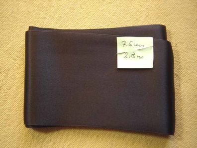Satinband 7,5 cm breit schwarz hochwertig Satin Qualität Hutband Rest 2,8 cm