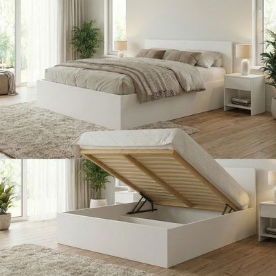 Bett mit Lattenrost Jugendbett Doppelbett mit/ohne Matratze Bettkasten