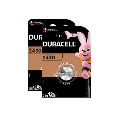 2x Duracell Specialty CR 2450 3V Lithium Batterie Knopfzelle DL2450 im Blister