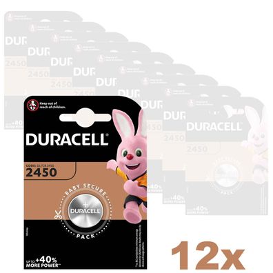 12x Duracell Specialty CR 2450 3V Lithium Batterie Knopfzelle DL2450 im Blister