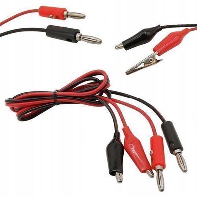 Rosfix Messleitungen Set – 100 cm mit 35 mm Krokodilklemmen | 2 Farben