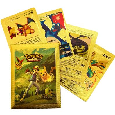 Gold Folien Pokmon Karten VMAX GX EX Pikachu Sammelkarten Battle Sammlung