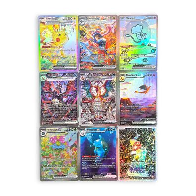 Pokmon Sammelkarten Set9Stuck Pikachu Mew Charizard Magikarp Anime Sammlung Geschenk