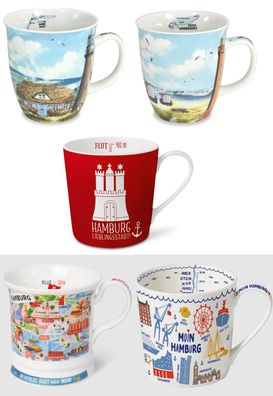 1 Kaffeebecher Darß Norderney Hamburg Kaffeetasse Tasse Teetassen Henkelbecher Ostsee