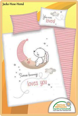 Babybettwäsche Babydecke Bettwäsche Kuscheldecke Häschen Hase Mond Set einzeln NEU