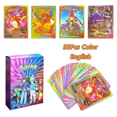 Gold Folien Pokmon Karten Pikachu Charizard Arceus Regenbogen VMAX GX Sammlung