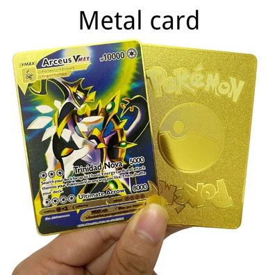 Metall Gold Pokmon Karten VMAX Charizard GX Pikachu Mewtwo Sammelkarten Geschenk