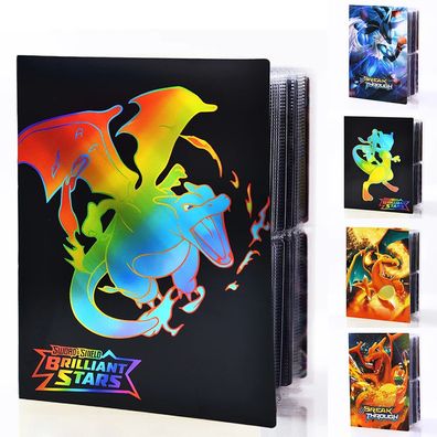 Charizard Mewtwo Karten Album Binder 240Stuck Pokmon Sammelkarten Ordner Schut Hulle