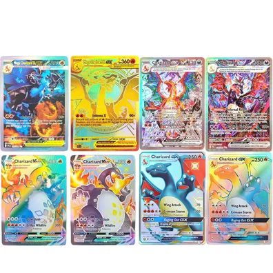 DIY Pokmon Karte Mega Charizard X EX Hyper Rare PTCG Sammelkarten