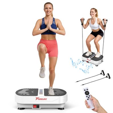 FunLife Vibrationsplatte- mit Bluetooth&Lautsprecher, Ganzkörpertraining Zuhause