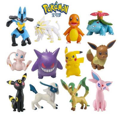 Pokmon Figuren Set Gengar Pikachu Evoli Greninja Mewtu Sammelfigur Modell Spielzeug