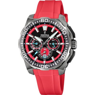 Festina Uhr 2025 Herren Chrono Bike F20725/5 Rot, Schwarz, Hellblau