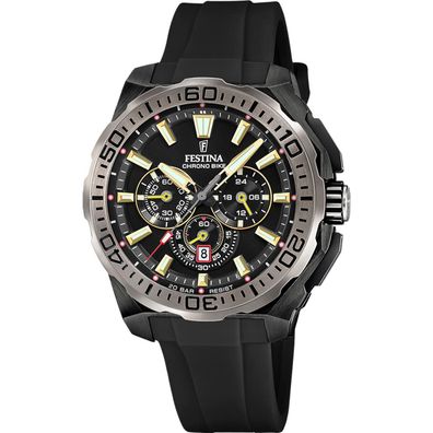 Festina Uhr 2025 Herren Chrono Bike F20726/3 Chronograph Schwarz, Goldfarben, Gelb