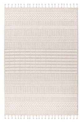 Teppich Höhe 9 mm Kurzflorteppich rechteckig Elfenbein Wohnzimmer 4 Größen