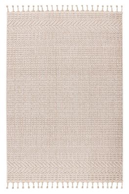 Teppich Höhe 9 mm Kurzflorteppich rechteckig Beige Wohnzimmer 4 Größen