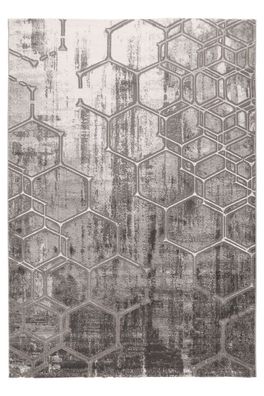 Teppich Höhe 12 mm Kurzflorteppich rechteckig Silber Wohnzimmer 5 Größen