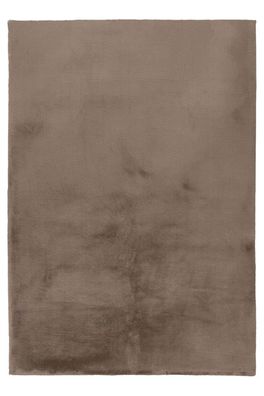 Teppich Höhe 23 mm Hochflorteppich rechteckig Taupe Wohnzimmer 4 Größen