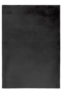 Teppich Höhe 23 mm Hochflorteppich rechteckig Graphit Wohnzimmer 4 Größen