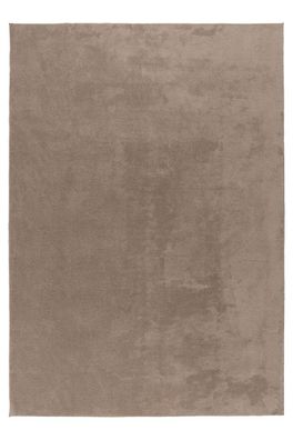 Teppich Höhe 14 mm Kurzflorteppich rechteckig Taupe Wohnzimmer 5 Größen