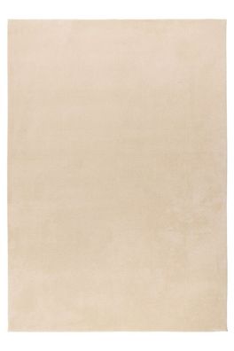 Teppich Höhe 14 mm Kurzflorteppich rechteckig Beige Wohnzimmer 5 Größen