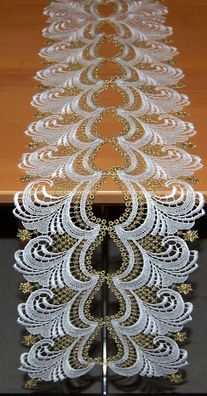 Plauener Spitze Tischband Weihnachten Tischwäsche Made in Germany